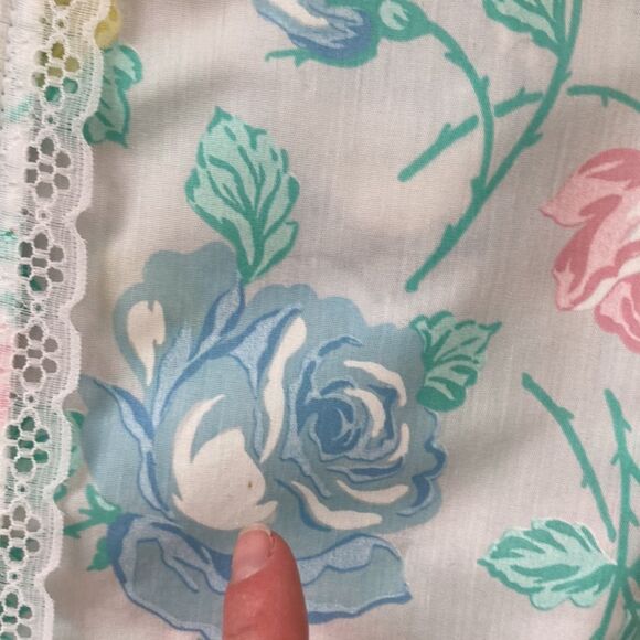 Vintage Leisure Life 70s Floral Button Lace Shortsleeve House Dress Small - Picture 15 of 16